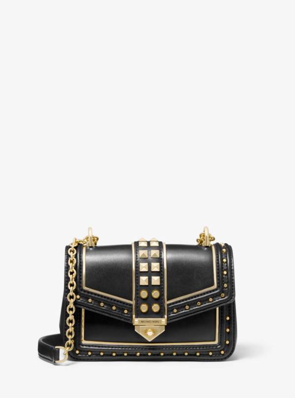 Damske Taška Cez Rameno Michael Kors SoHo Small Studded Leather Čierne - Kabelky Michael Kors Akcia | KICXN-0697
